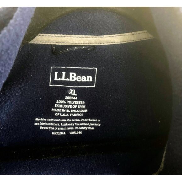 LL Bean Dark Blue Fleece Vest Jacket Mens XL Hiking USA Full Zip Pockets - Picture 6 of 8
